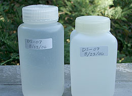Photo: Two sampling bottles full of water
