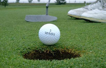 Photo: Turfgrass and golf ball and hole