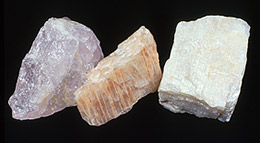 Photo: Quartz and two kinds of feldspar