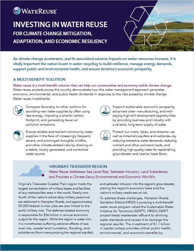WateReuse climate policy brief